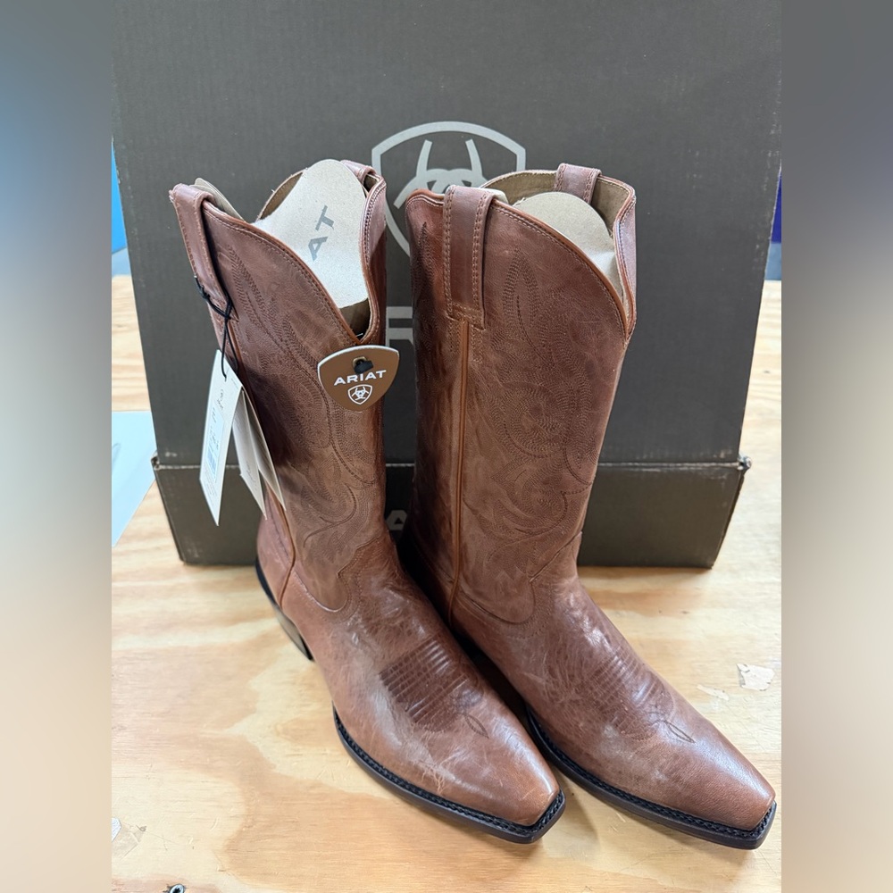 ARIAT MEN'S UPTOWN WHISKEY BARREL WESTERN BOOTS - SNIP TOE - Picture 9 of 11